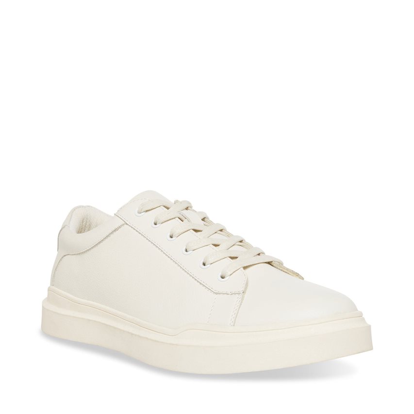 White Steve Madden Tilton Leather Men's Sneakers | PH 4589AGS